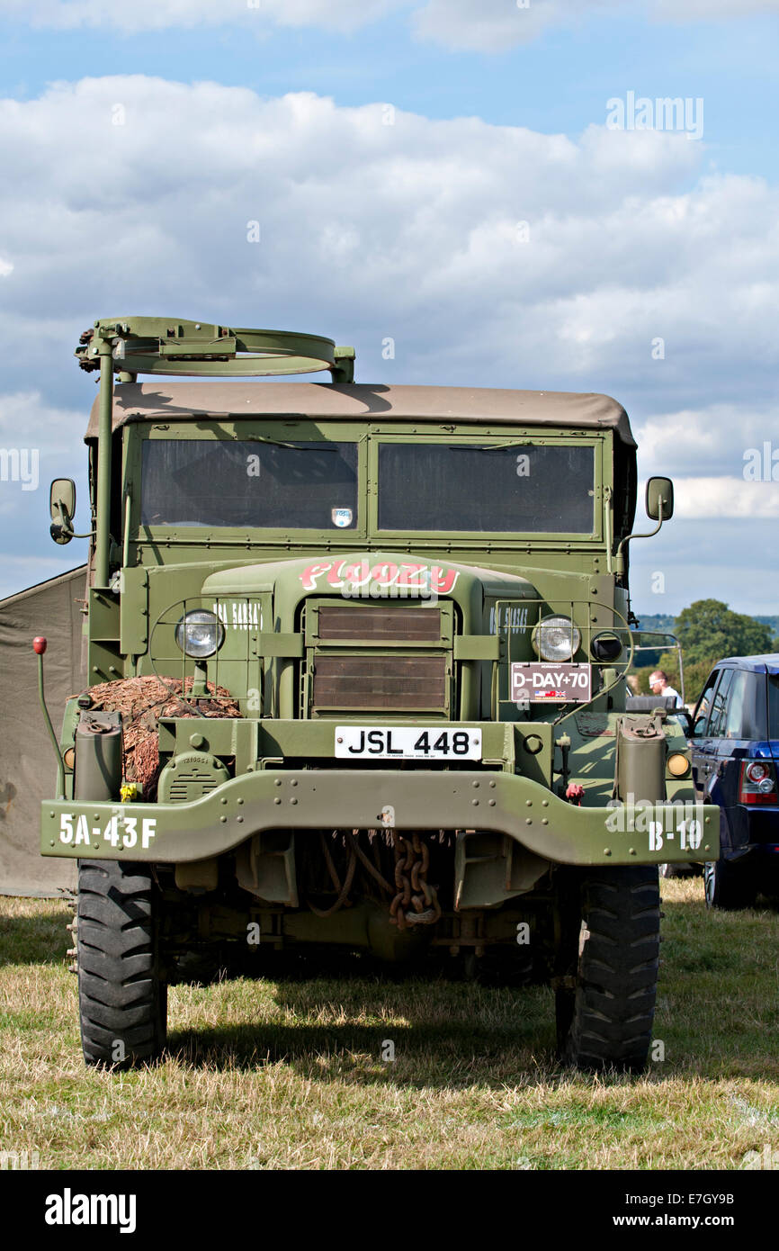 Military vehicle from the second world war on display at a military vehicle event at Headcorn airport, UK Stock Photo