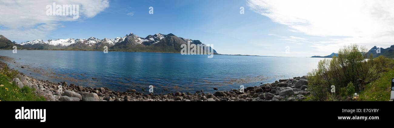 Panorama from the port area in svolvaer on the Lofoten Stock Photo