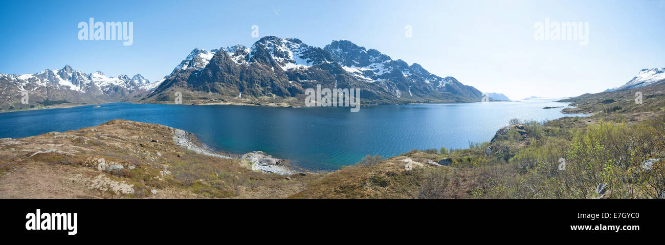 Panorama from the port area in svolvaer on the Lofoten Stock Photo