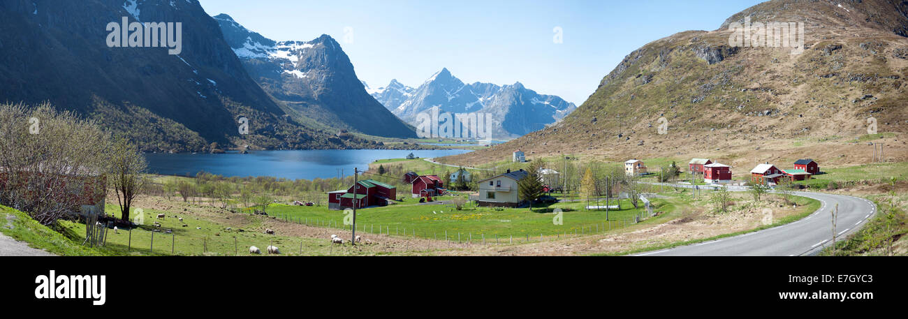 Panorama from the port area in svolvaer on the Lofoten Stock Photo