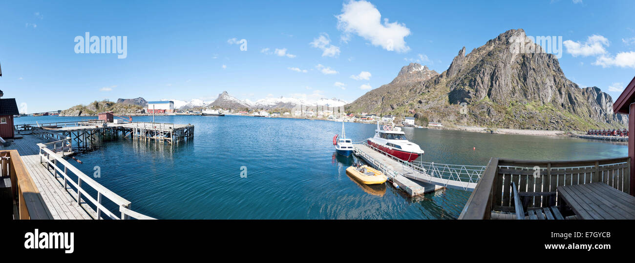 Panorama from the port area in svolvaer on the Lofoten Stock Photo