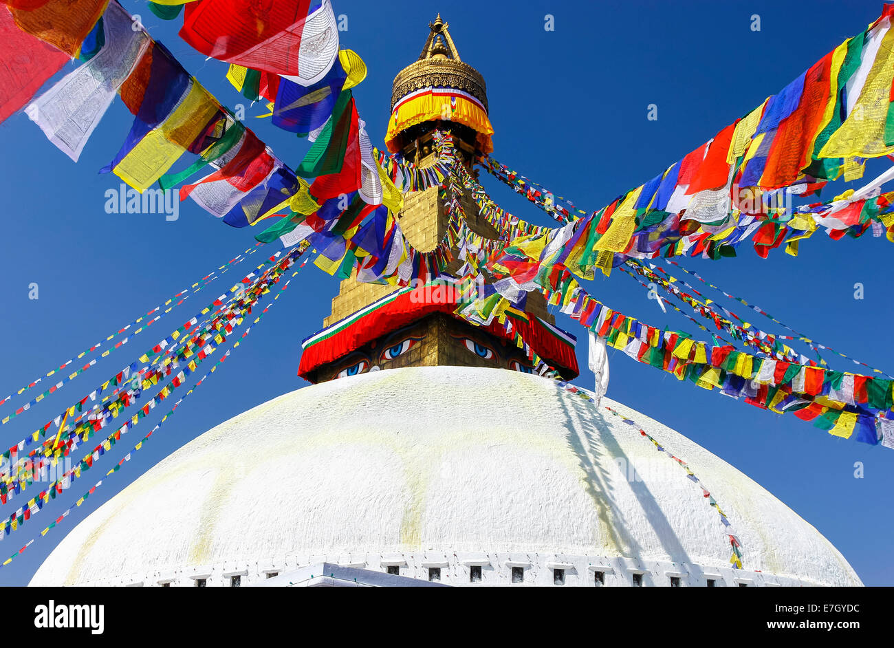Boudhanath Stupa, symbol of Kathmandu, Nepal Stock Photo