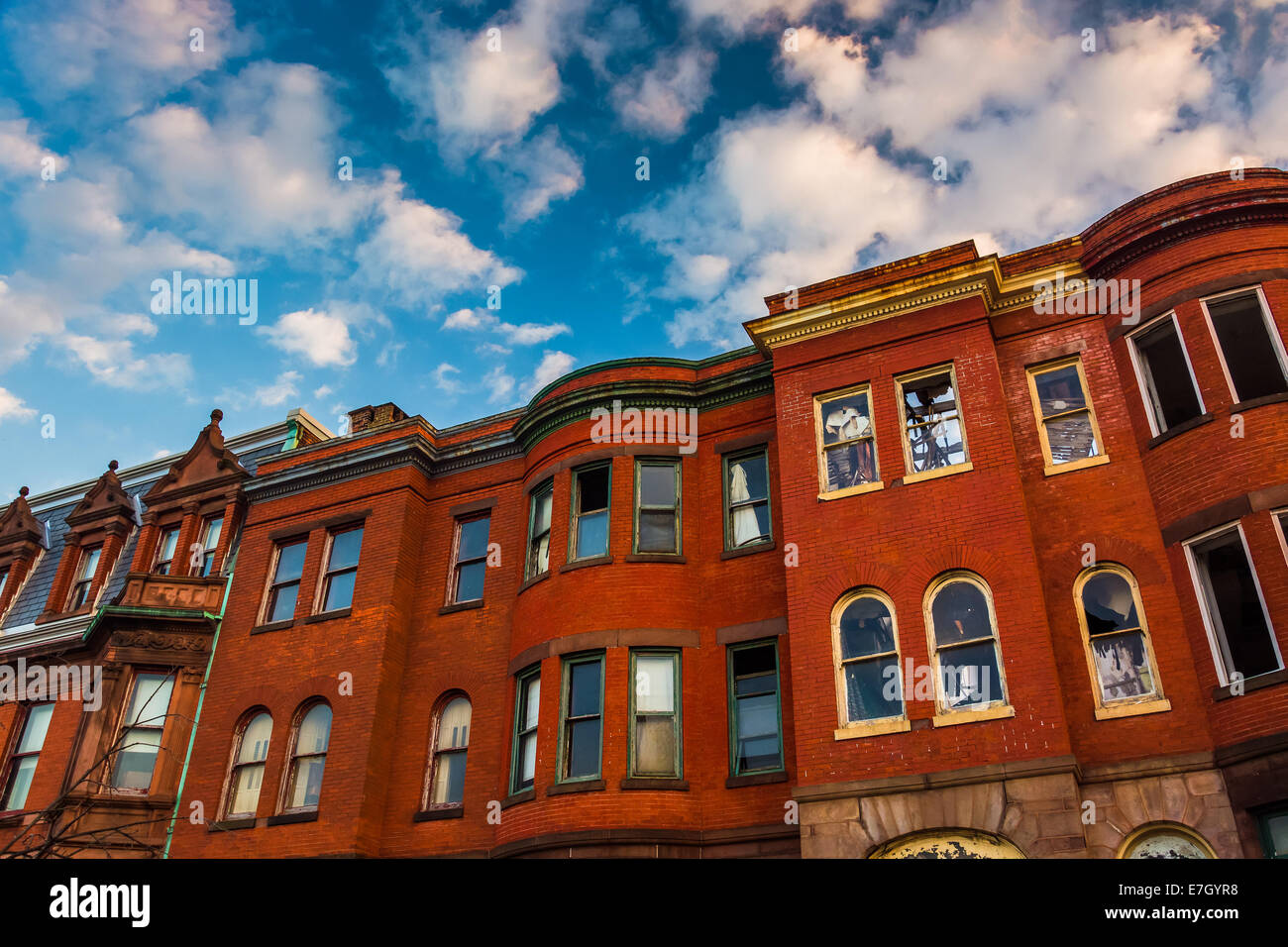 Abandoned rowhouses in Baltimore, Maryland. Stock Photo