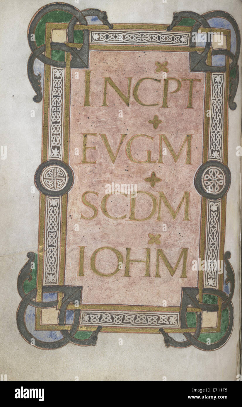 Incipit to St John's Gospel - Gospels of St Luke and St John (9th C), f.62v - BL Egerton MS 768 Stock Photo