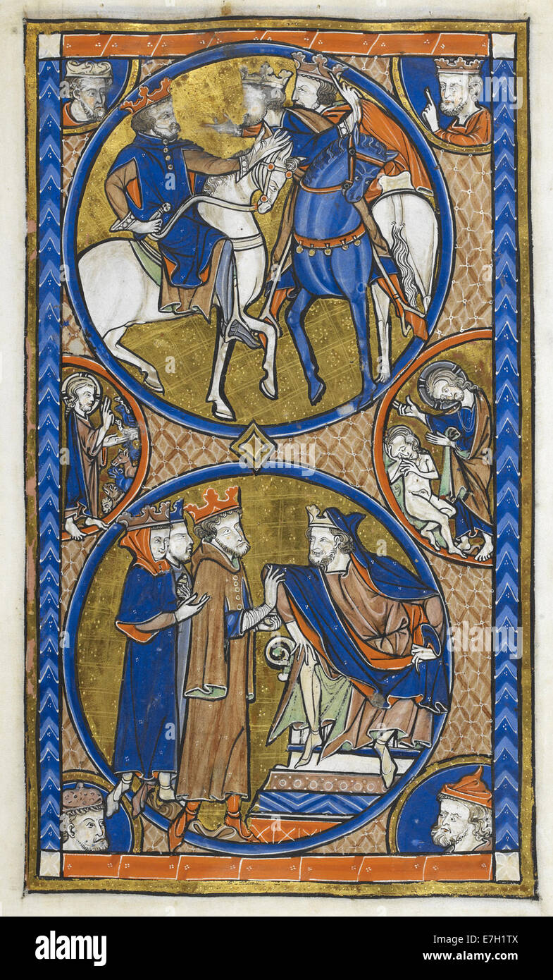 Journey of the Magi - Oscott Psalter (c.1265-1270), f.8 - BL Add MS 50000 Stock Photo