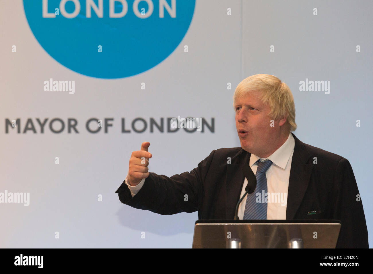London, UK. 17 September 2014. London Mayor Boris Johnson. Team London 2014 Awards at City Hall, London, UK. The annual event recognises the contribution that London volunteers are making to communities across the capital. Credit:  Nick Savage/Alamy Live News Stock Photo