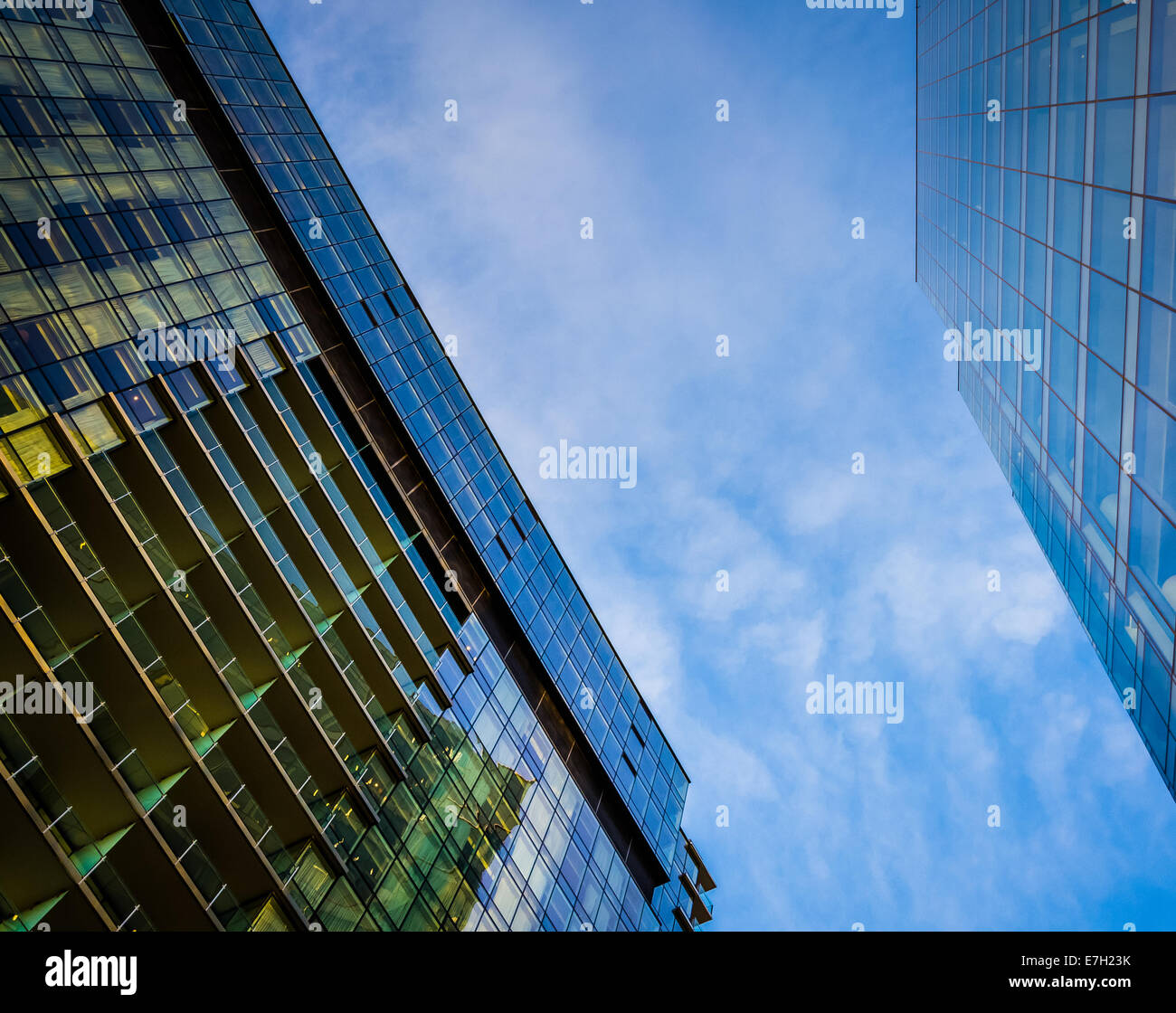 Modern buildings in Harbor East, Baltimore, Maryland. Stock Photo