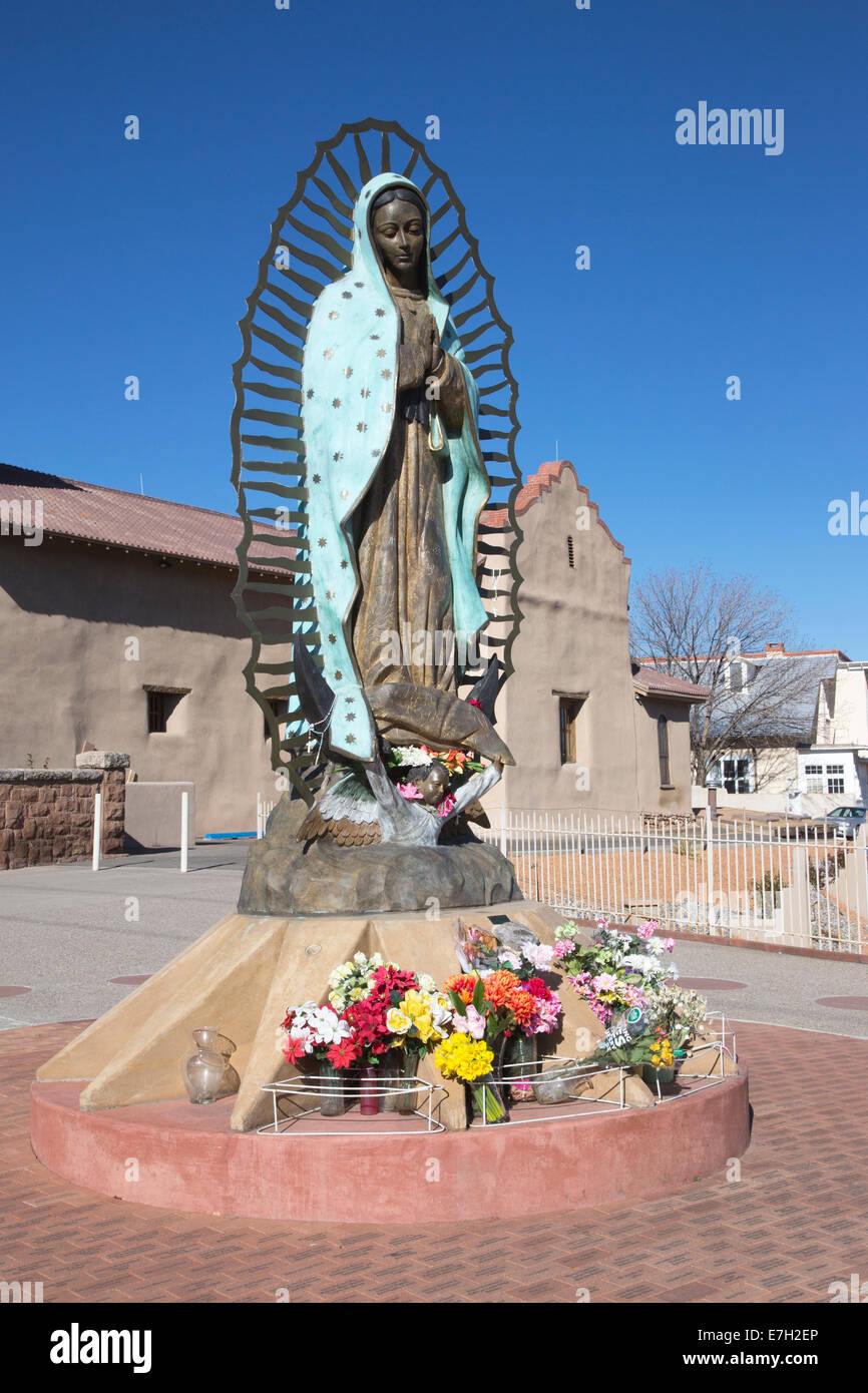 Our Lady of Guadalupe statue at El Santuario de Guadalupe, an old mission church built in 1781. Stock Photo