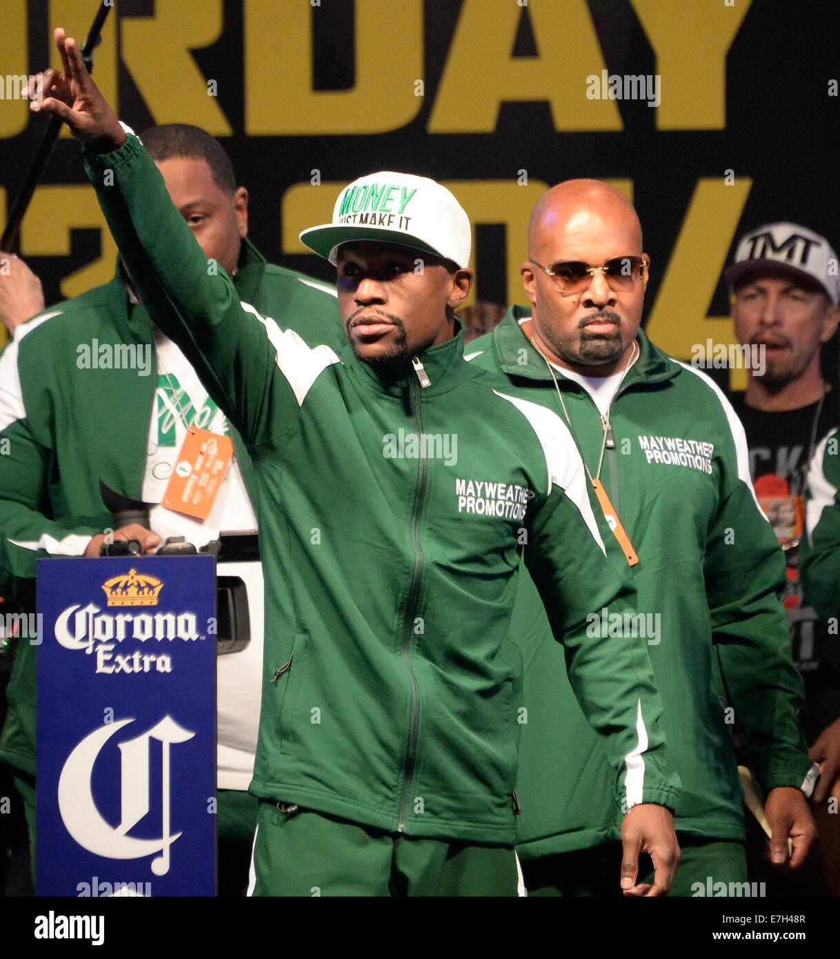 (R) Mayweather Promotions CEO Leonard Ellerbe seen at the Mayweather vs