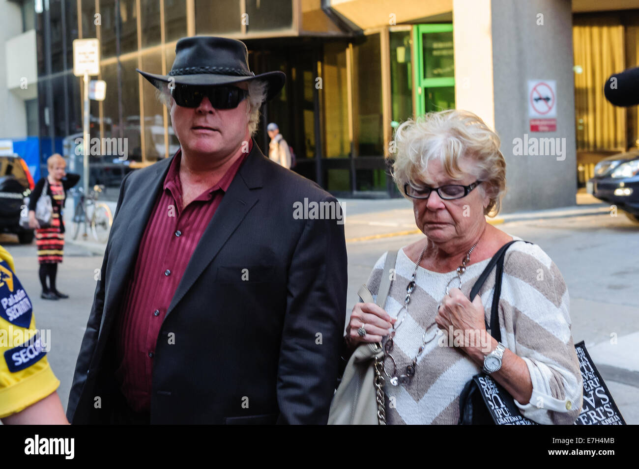 Toronto, CAN., 17 Sep 2014 - Mayor Ford's brother, Randy Ford, and mother  leave Mount Sinai Hospital after visiting Rob. Doctor Zane Cohn of Mount  Sinai Hospital in Toronto briefed the media