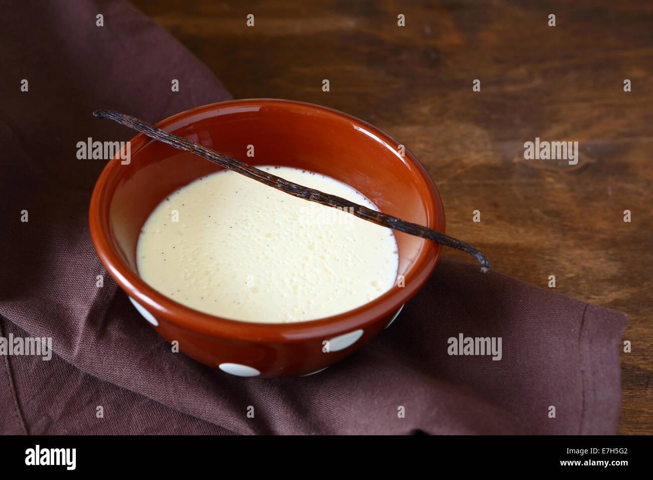 Sweet cream with vanilla, food Stock Photo