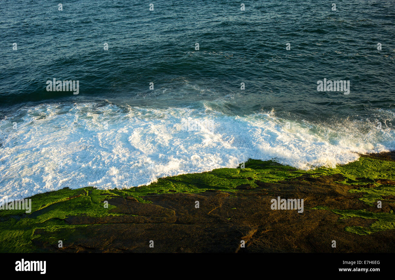 Brazil, Rio De Janeiro, the sea seen from the Pedra do Arpoador promontory Stock Photo