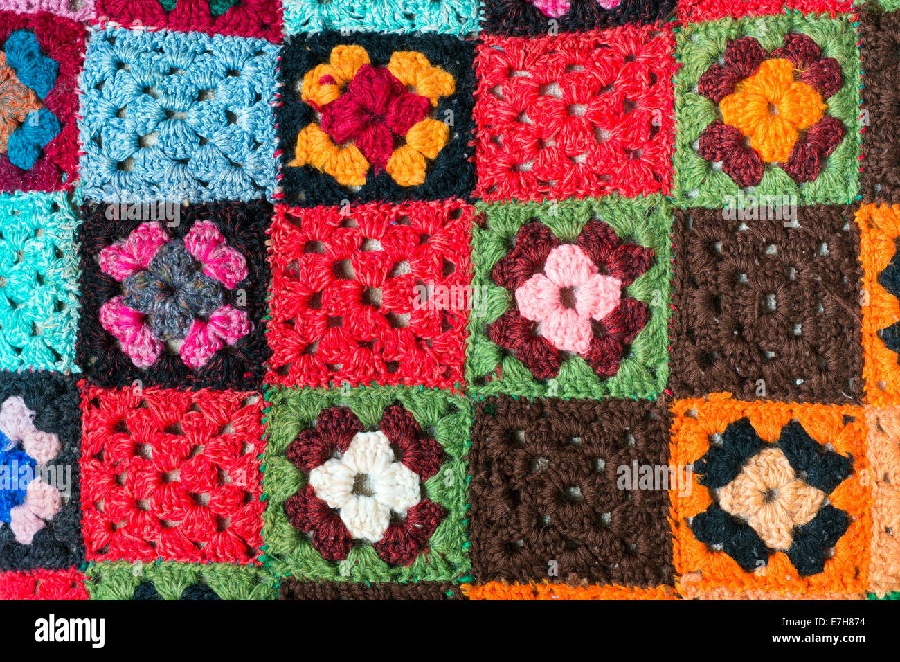 bright handmade folklore knitwear ornament from Ukraine Stock Photo
