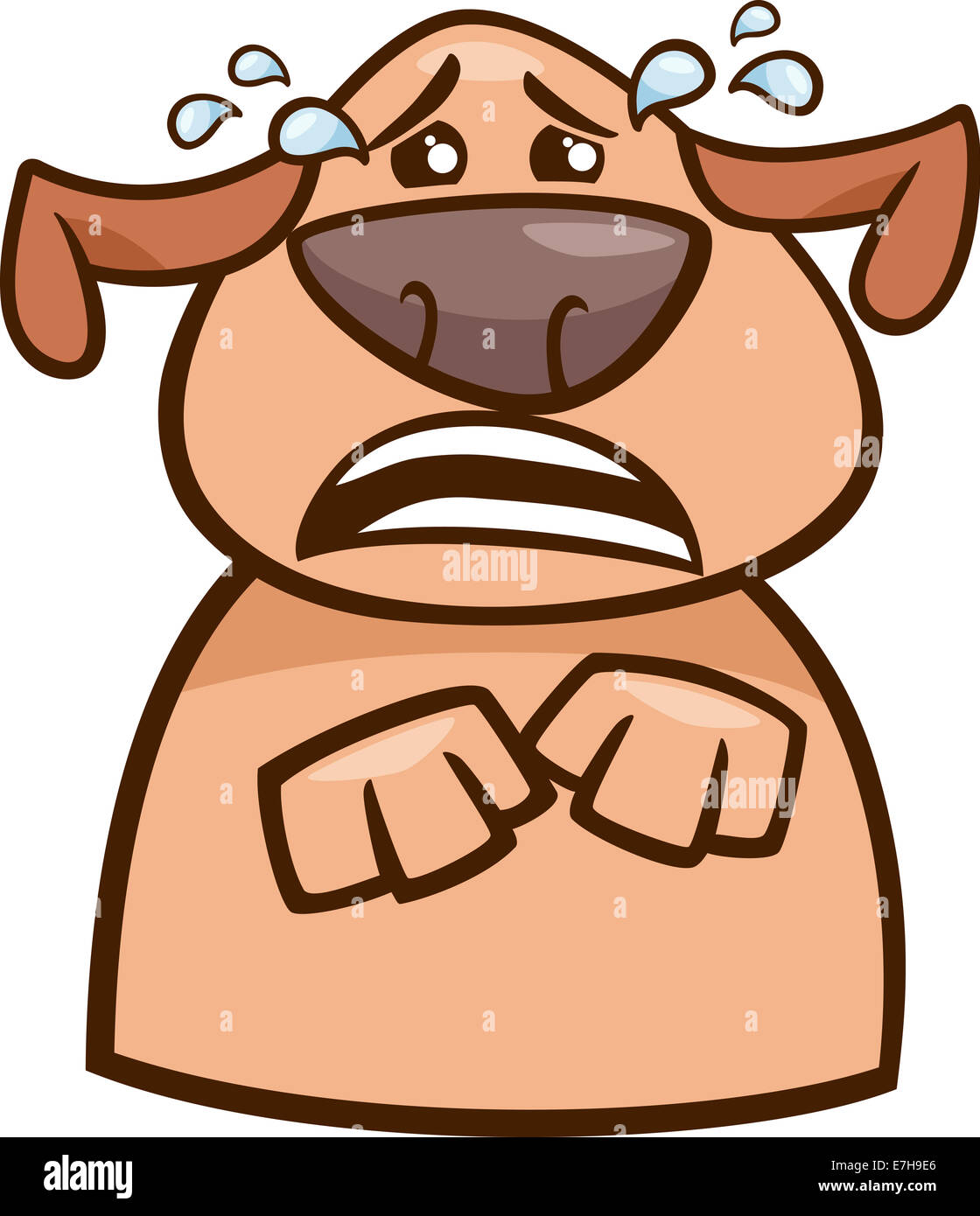 Cartoon Illustration of Funny Dog Expressing Sadness and Crying Stock Photo  - Alamy