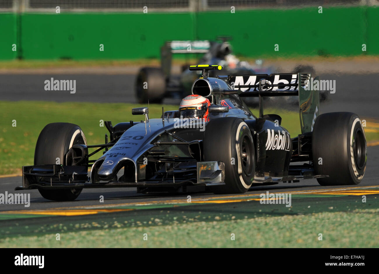 The new generation turbo charged hybrid Formula One Cars race for the