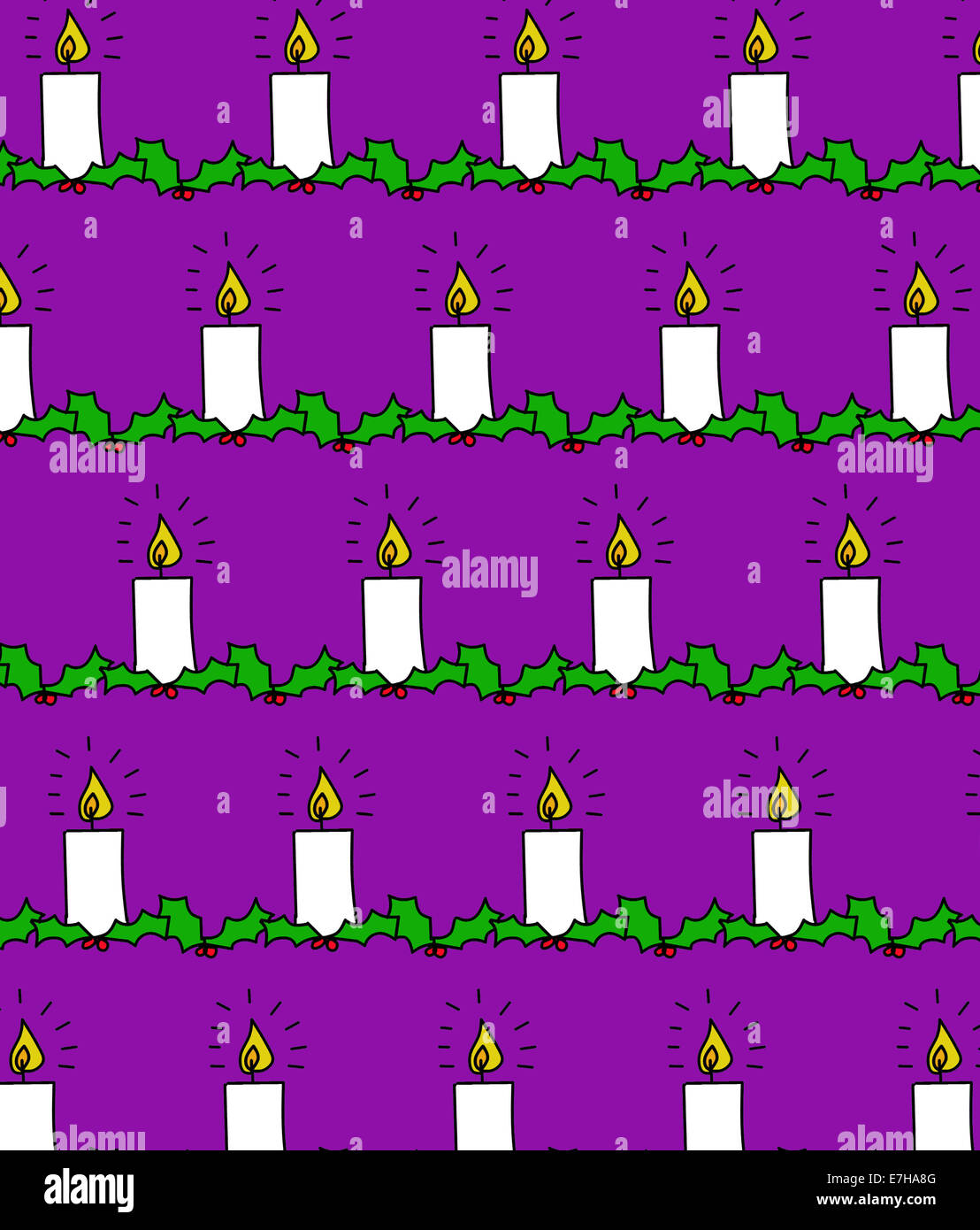 Illustration of symmetrical Christmas candle design wallpaper Stock Photo