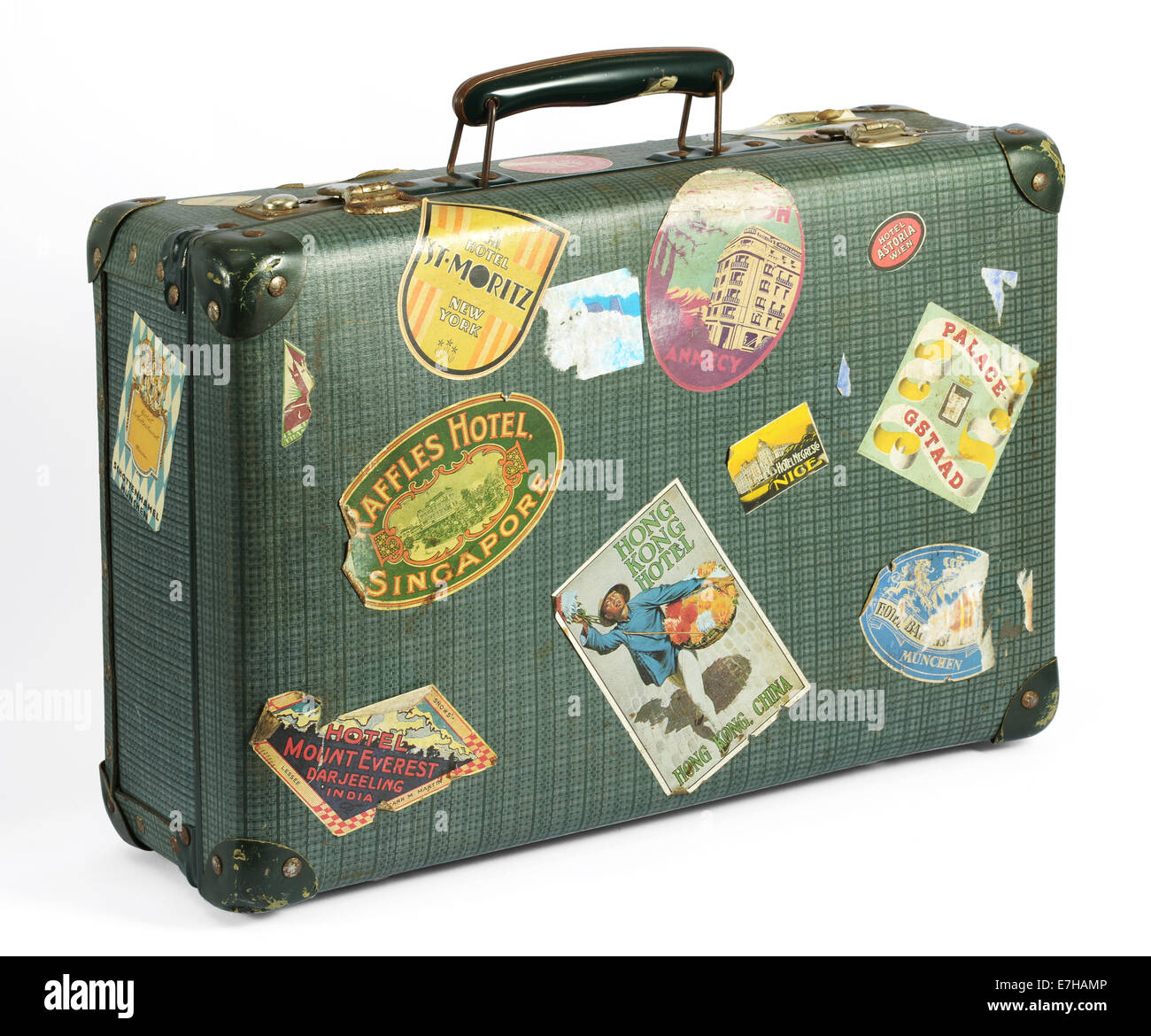 Vintage Old Classic Travel Leather Suitcases Circa 1940s Travel Luggage  Concept Retro Instagram Style Filtered Photo Stock Photo - Download Image  Now - iStock