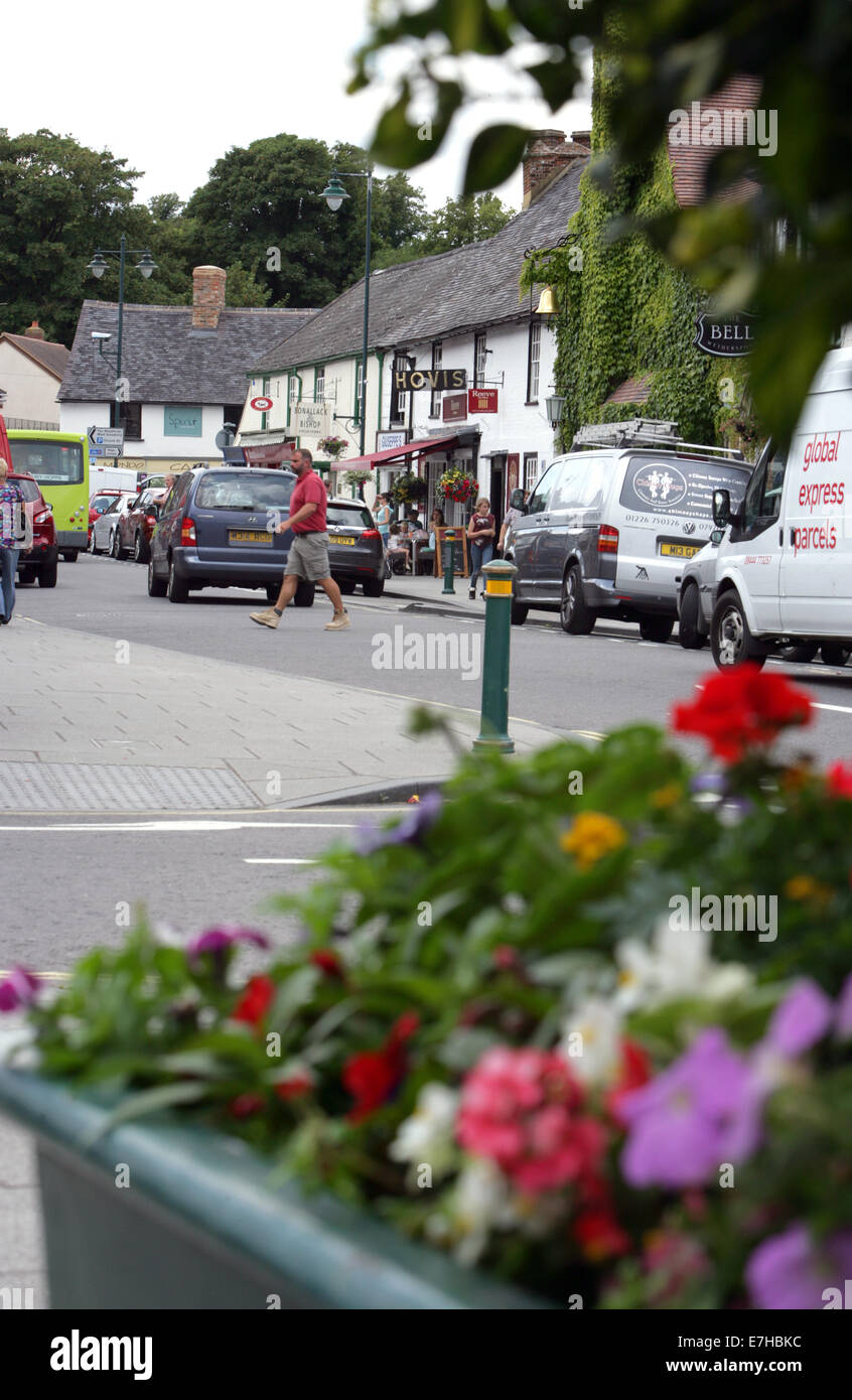 Salisbury Street in the army town of Amesbury in Wiltshire, UK. Stock Photo