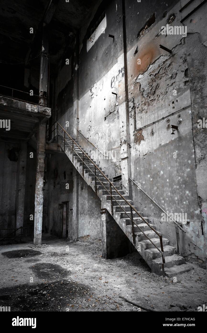 Abandoned industrial interior Stock Photo