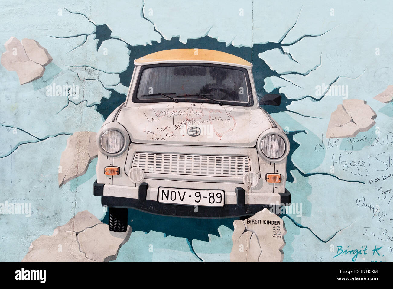 The East Side Gallery, Berlin 2014 Stock Photo