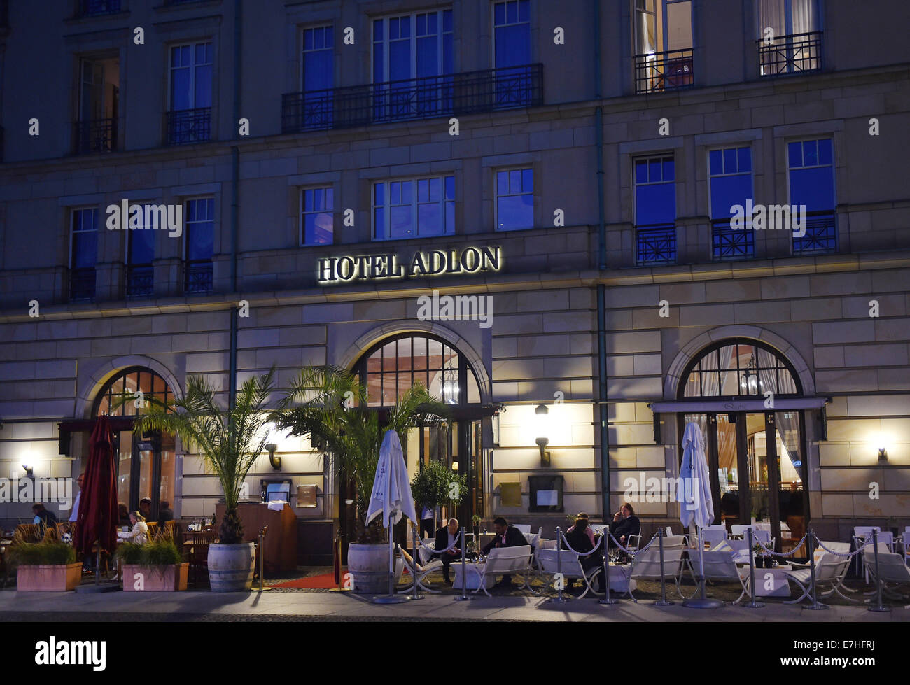 A view of the terrasse of restaurant Quarre in Hotel Adlon at Pariser