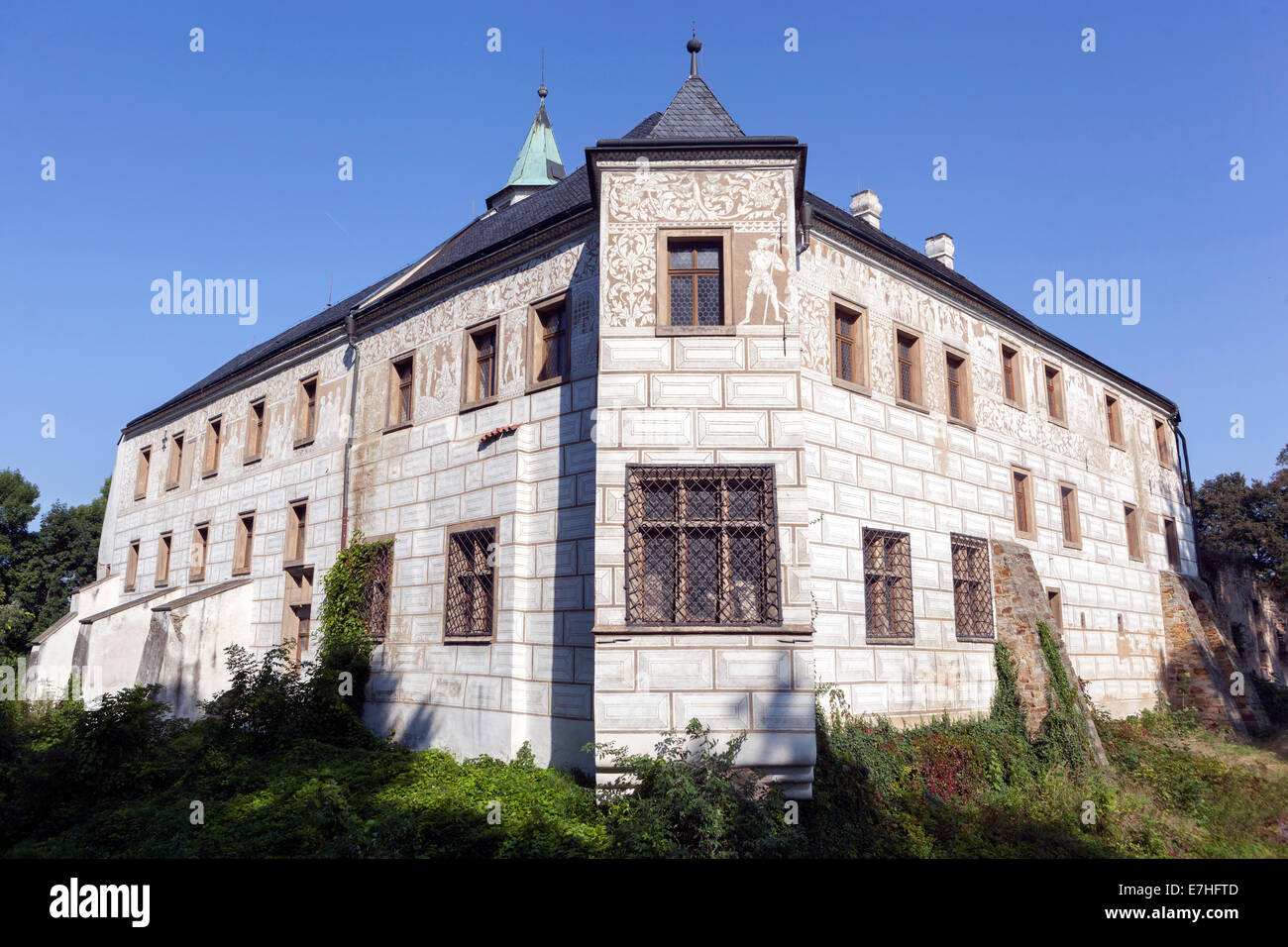 Renaissance castle in Prerov Nad Labem, Czech Republic, Europe Stock Photo