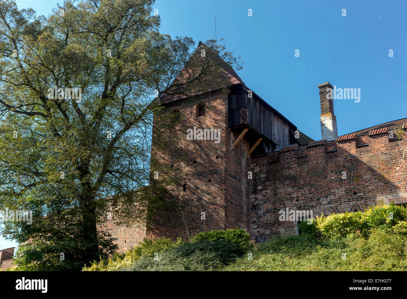 The medieval city walls, Nymburk Czech Republic Stock Photo