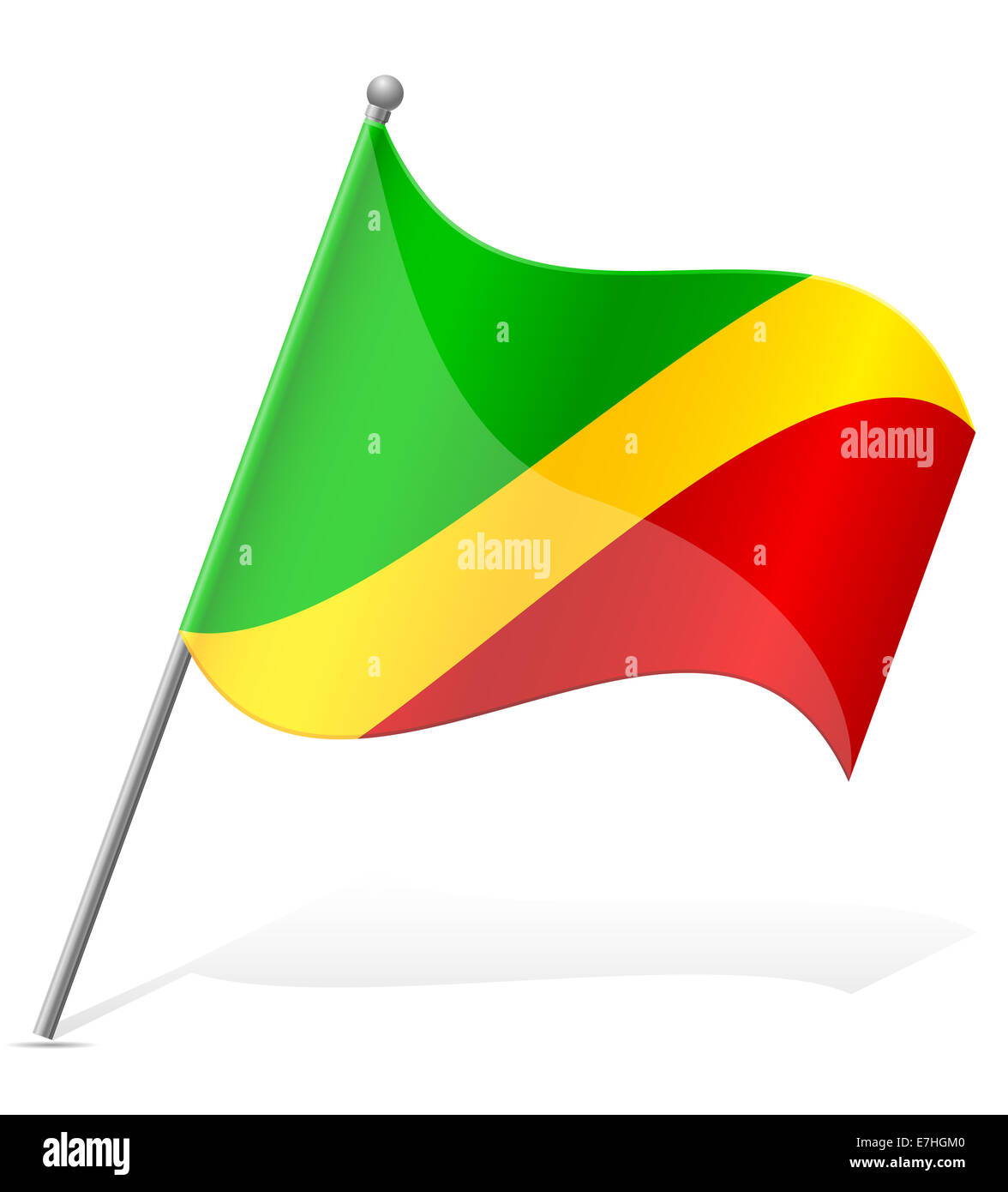 flag of Congo illustration isolated on white background Stock Photo - Alamy