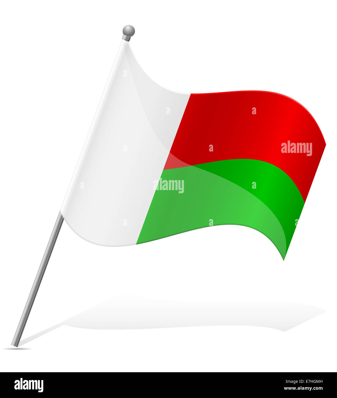 flag of Madagascar illustration isolated on white background Stock ...