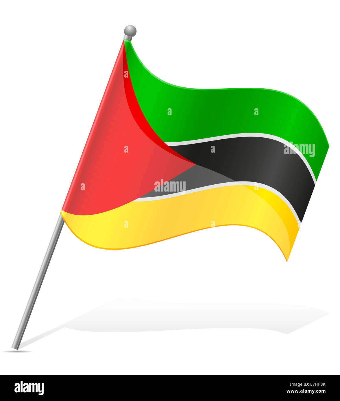 flag of Mozambique illustration isolated on white background Stock Photo