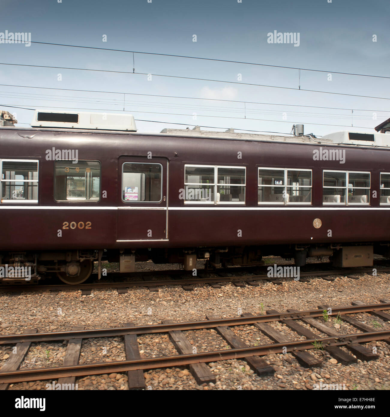 Japanese vintage rail carraige in Nagano. Stock Photo