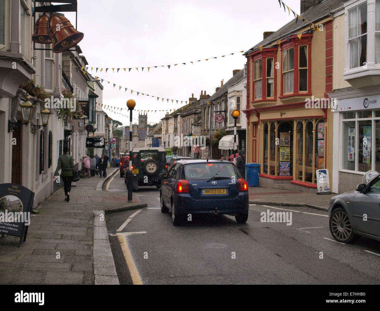 Helston High Street, Cornwall, UK Stock Photo
