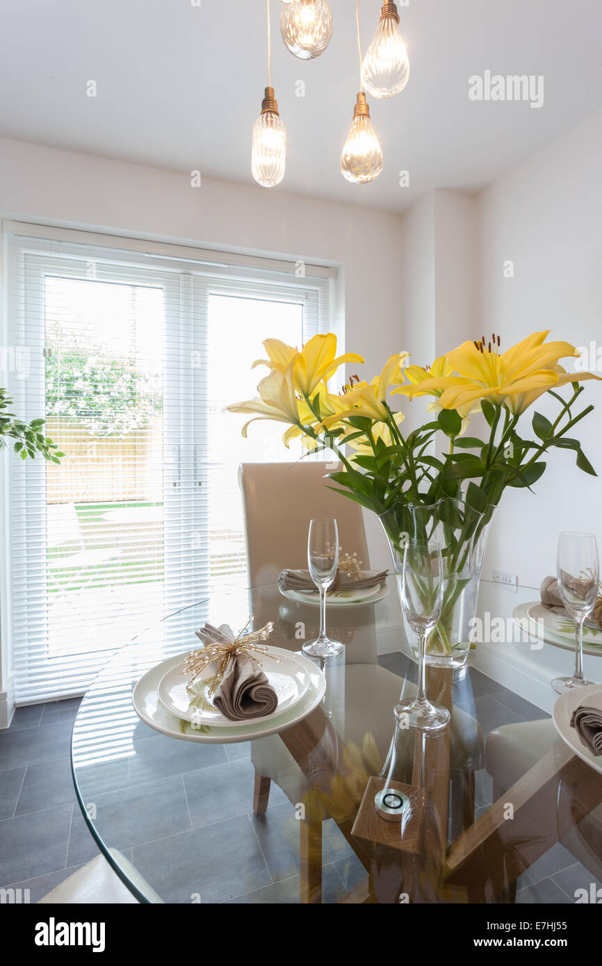 Bright modern dining area Stock Photo