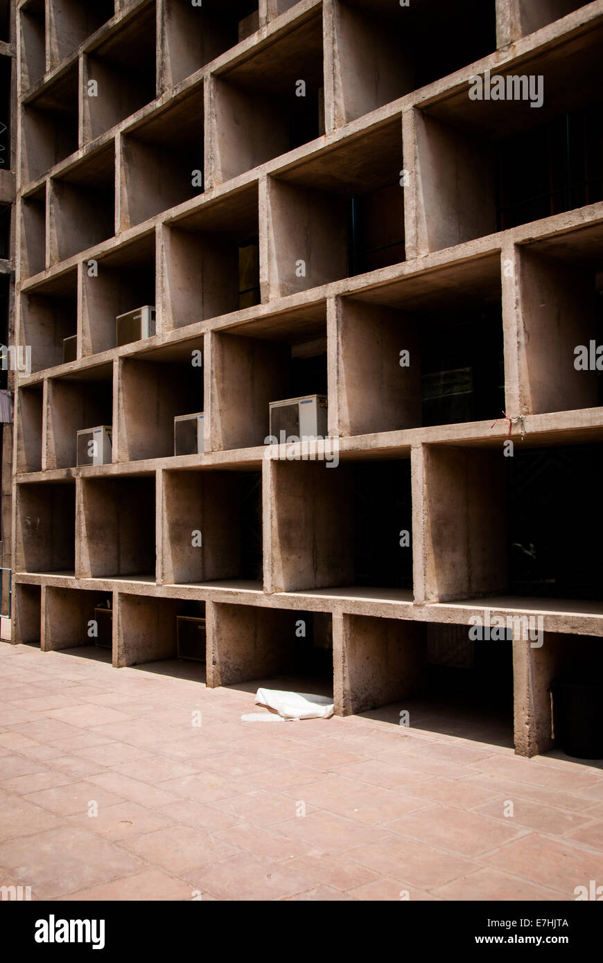 The High Court, designed by Swiss architect Le Corbusier, in Chandigarh, India Stock Photo
