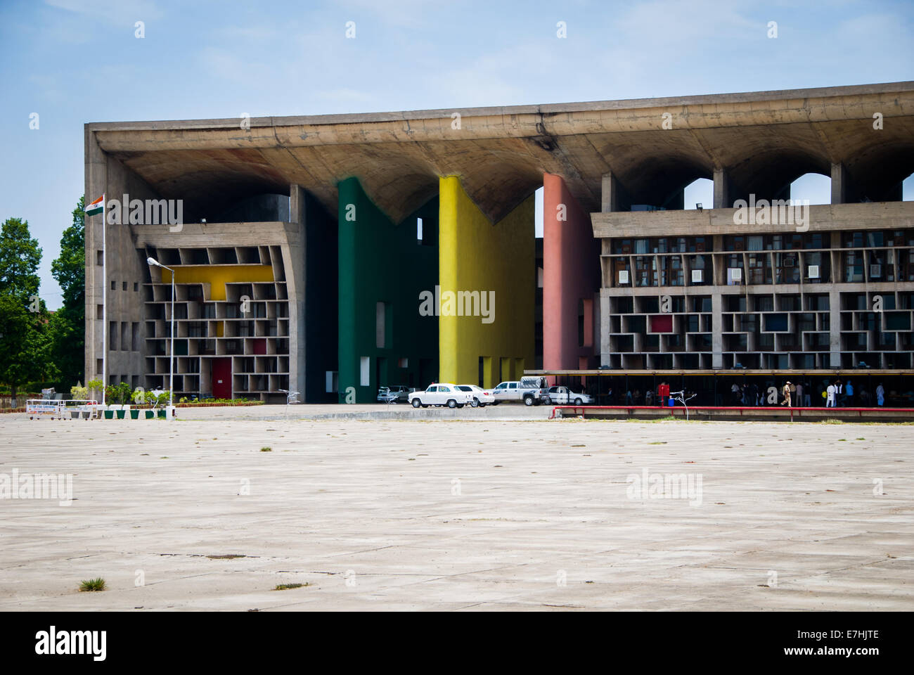 The High Court, designed by Swiss architect Le Corbusier, in Chandigarh, India Stock Photo