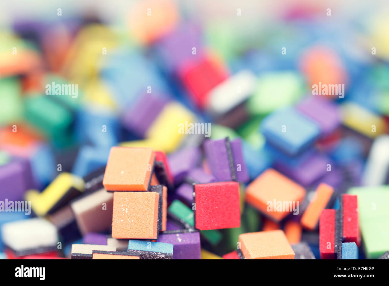 Multicoloured squares, close up. Stock Photo