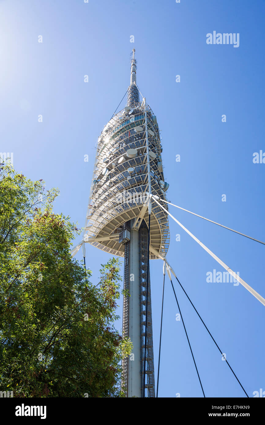 Torre de Collserola, TV tower Barcelona, Spain. Stock Photo