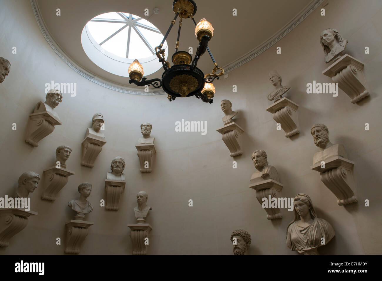 National Gallery of Scotland.  Plaster casts of sculptures at the museum in a stairway. Stock Photo