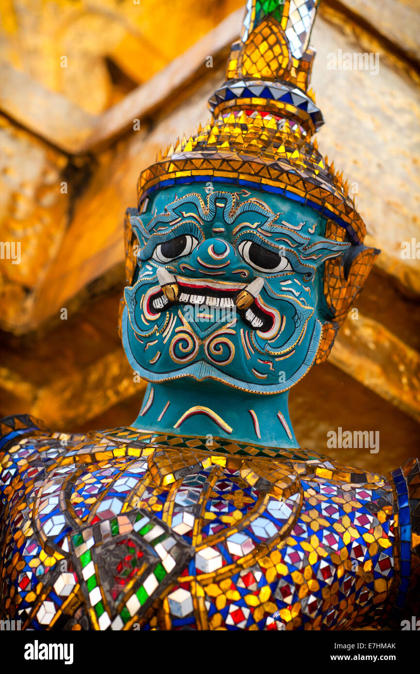 Yaksha guardians at the Grand Palace in Bangkok Thailand Stock Photo