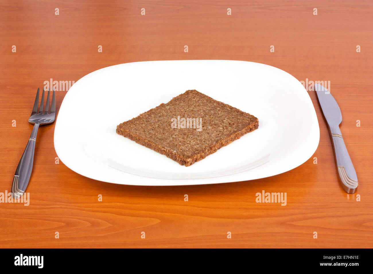 Rye bread  one plate on wood background Stock Photo