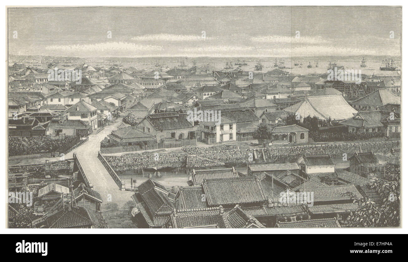 オールド横浜 ジャポニズム風景文皿 明治-大正 U1938-4（1915年