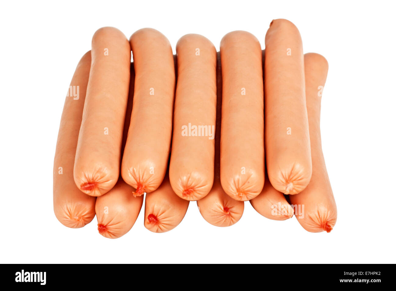 Frankfurter sausage isolated on white background with clipping path Stock Photo