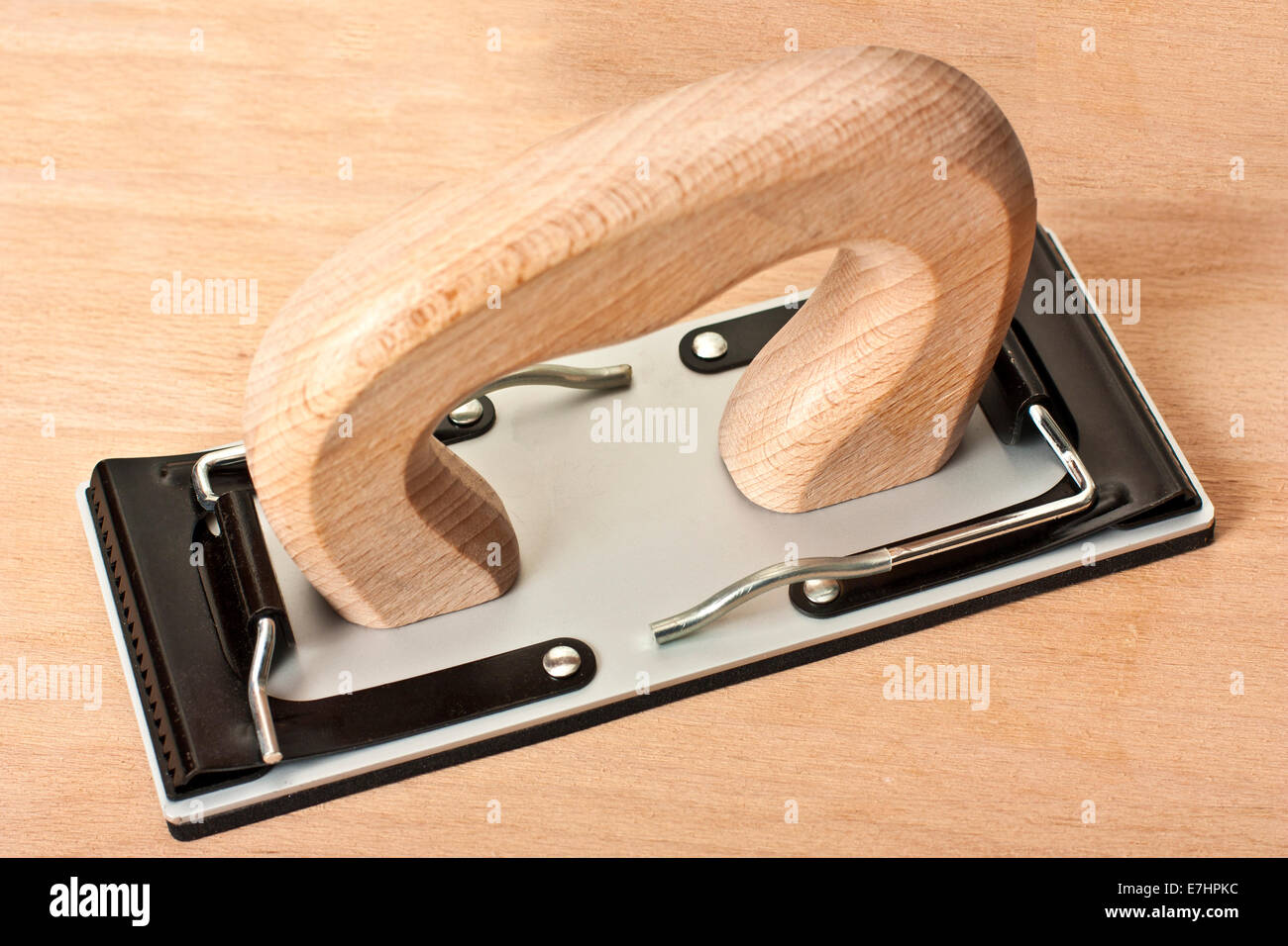 Manual sandpaper tool for home handyman use Stock Photo