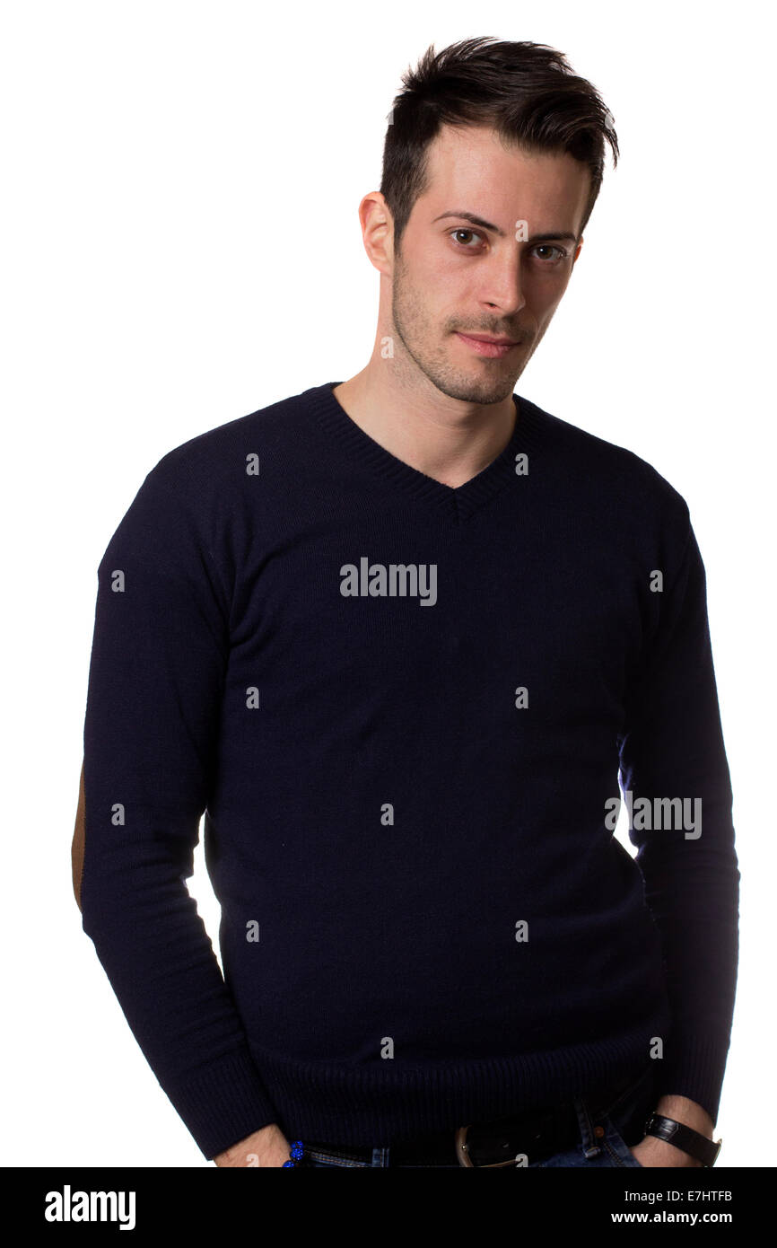 Young man isolated on a white background Stock Photo - Alamy