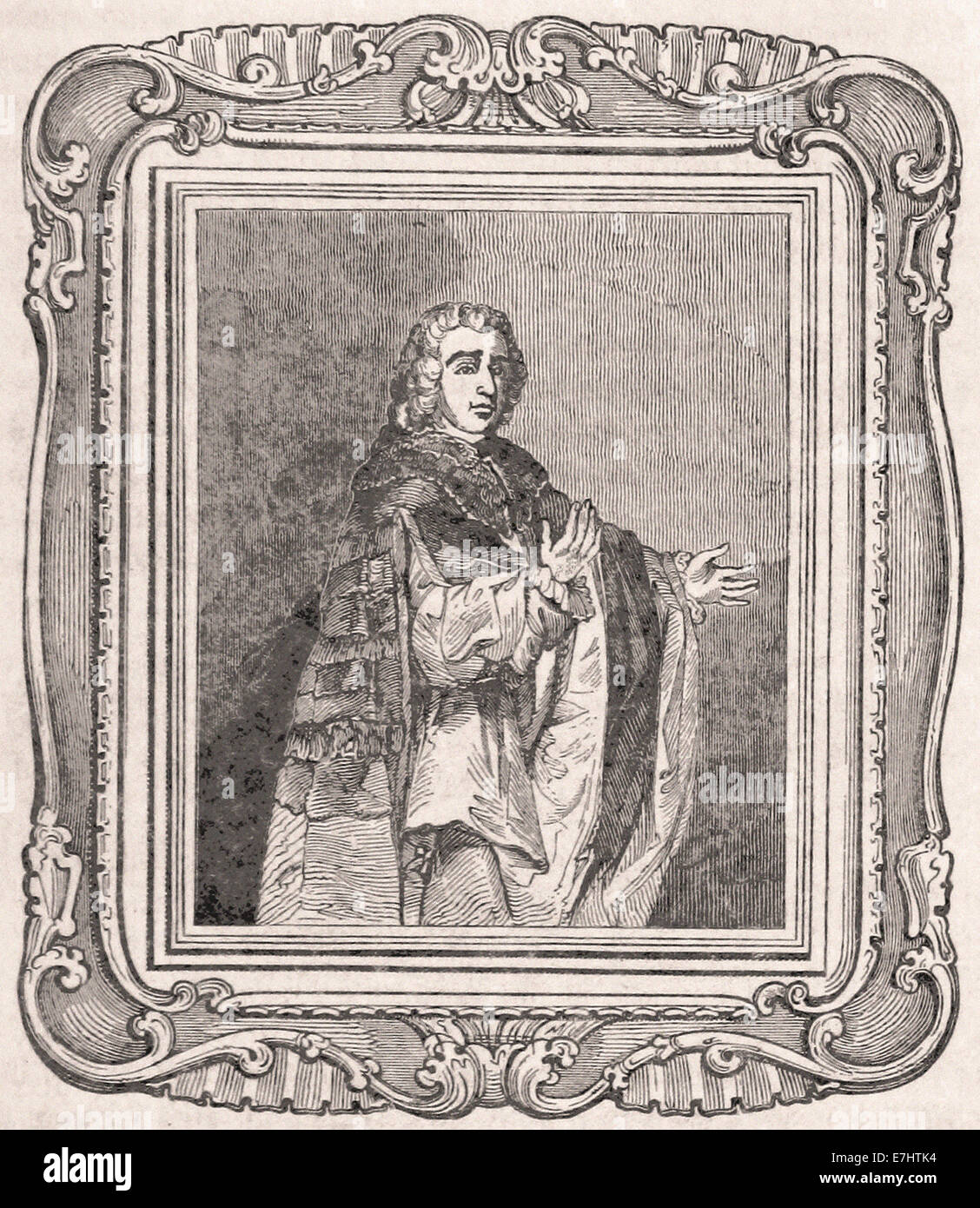 Portait of William Pitt, Earl of Chatham - Engraving - XIX th Century Stock Photo