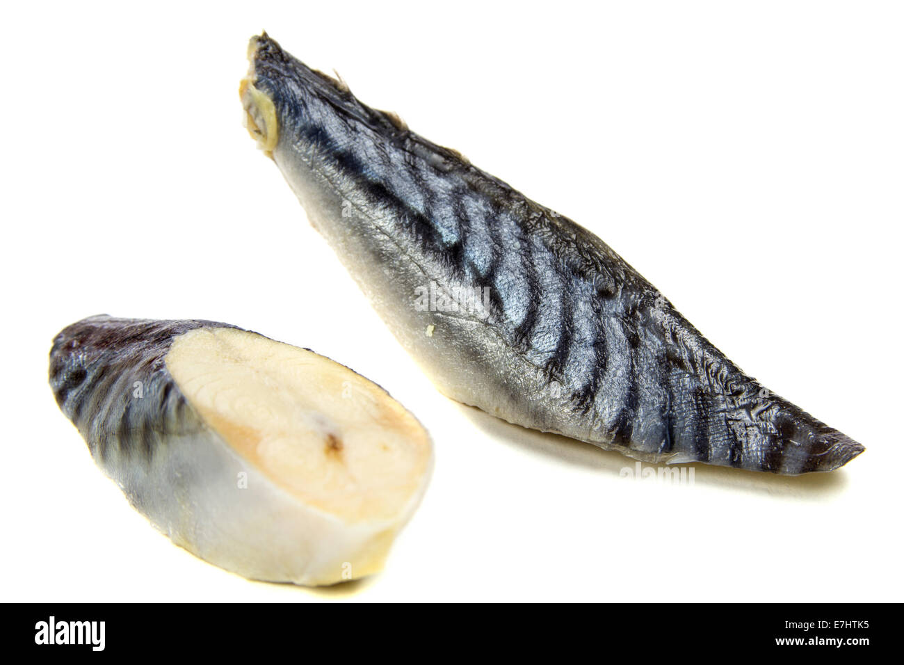 Pieces of herring isolated on a white background Stock Photo