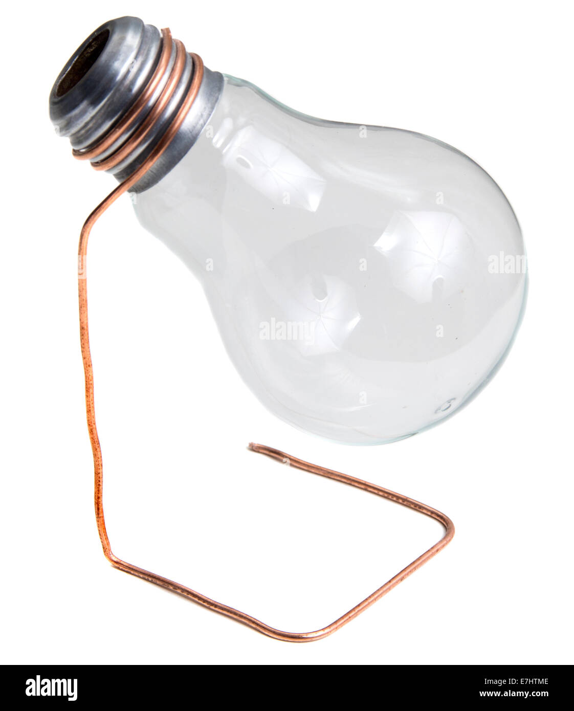 Vase made from electric bulb isolated over white background Stock Photo