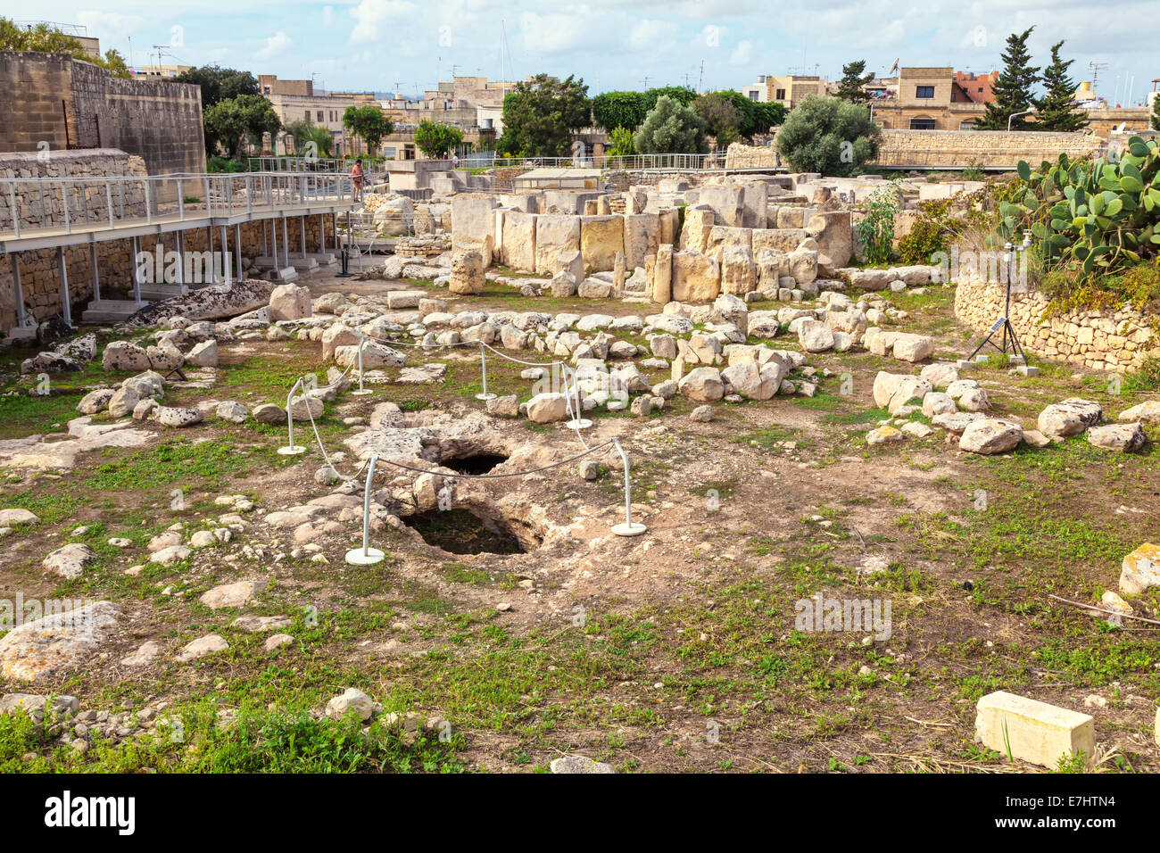 Hagar Qim, ancient Megalithic Temple of Malta, is a unesco world heritage site on the island