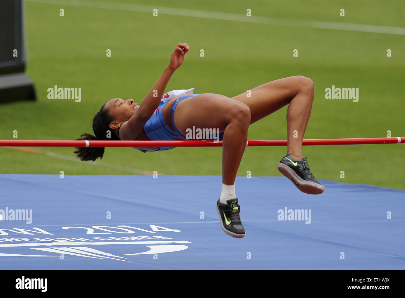 Shianne SMITH of Bermuda in the high jump of the womens heptathlon at