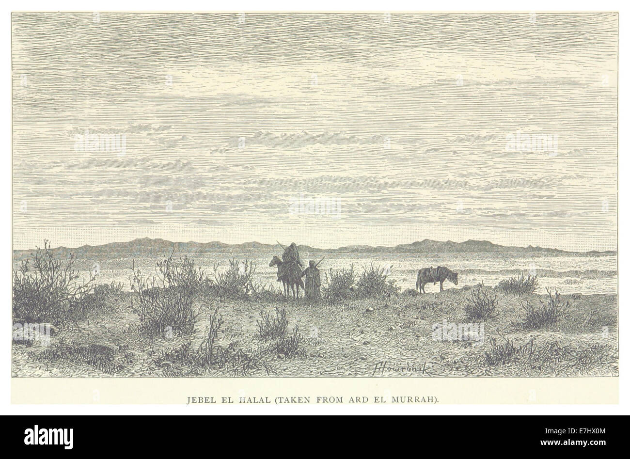 HESSE-WARTEGG(1881) p065 JEBEL EL HALAL (TAKEN FROM ARD EL MURRAH) Stock Photo